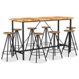 vidaXL 9-delige Barset massief acaciahout en massief gerecycled hout