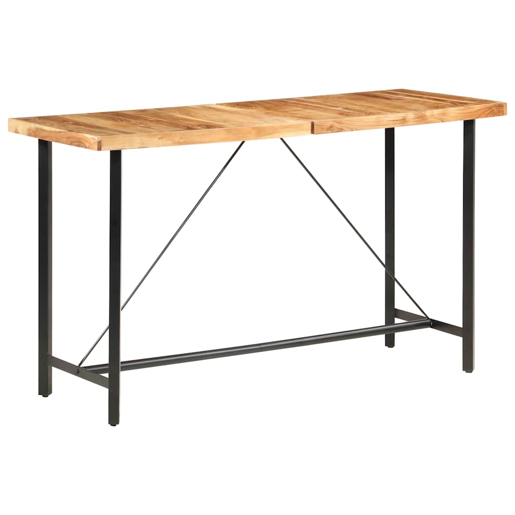 vidaXL 9-piece Bar Set Solid Acacia Wood, Real Leather and Canvas