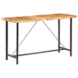 vidaXL 9-piece Bar Set Solid Acacia Wood, Real Leather and Canvas