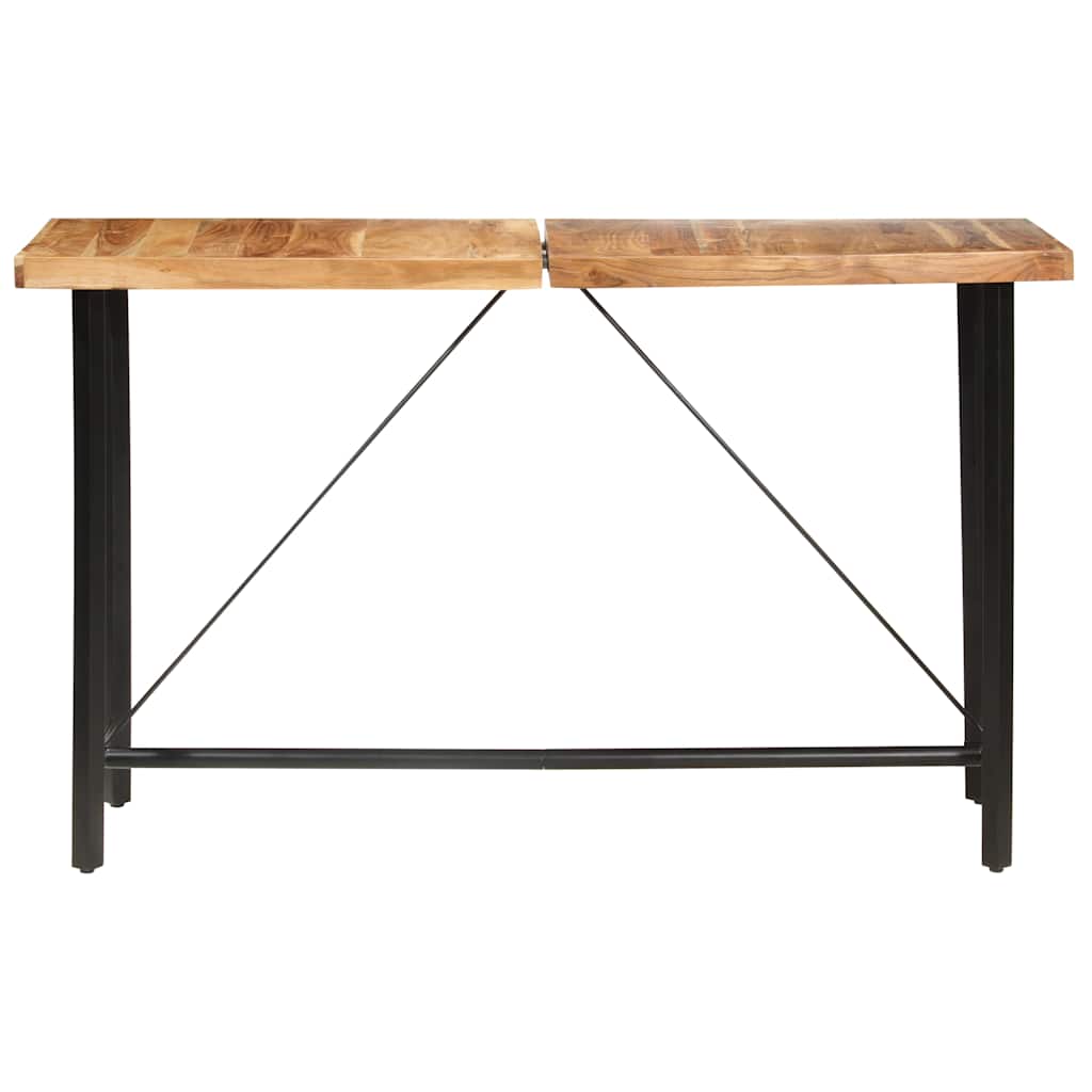 vidaXL 9-piece Bar Set Solid Acacia Wood, Real Leather and Canvas