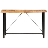 vidaXL 9-piece Bar Set Solid Acacia Wood, Real Leather and Canvas
