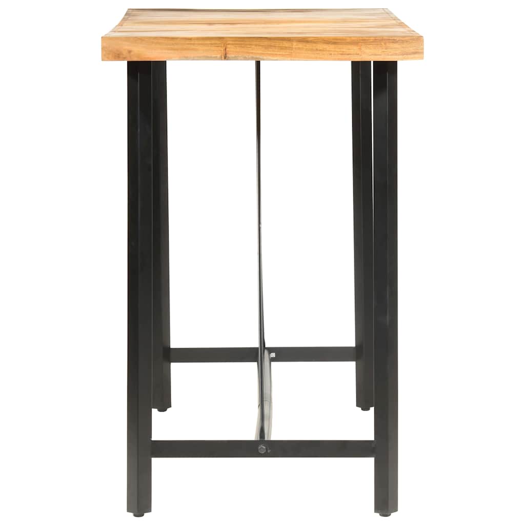 vidaXL 9-piece Bar Set Solid Acacia Wood, Real Leather and Canvas