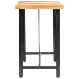 vidaXL 9-piece Bar Set Solid Acacia Wood, Real Leather and Canvas