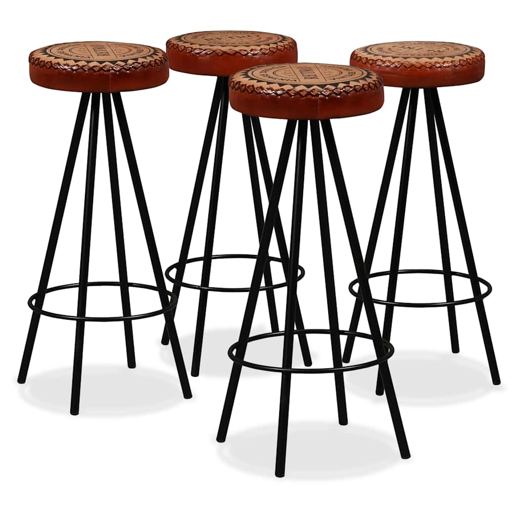 vidaXL 9-piece Bar Set Solid Acacia Wood, Real Leather and Canvas
