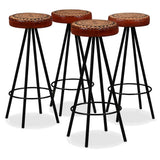 vidaXL 9-piece Bar Set Solid Acacia Wood, Real Leather and Canvas