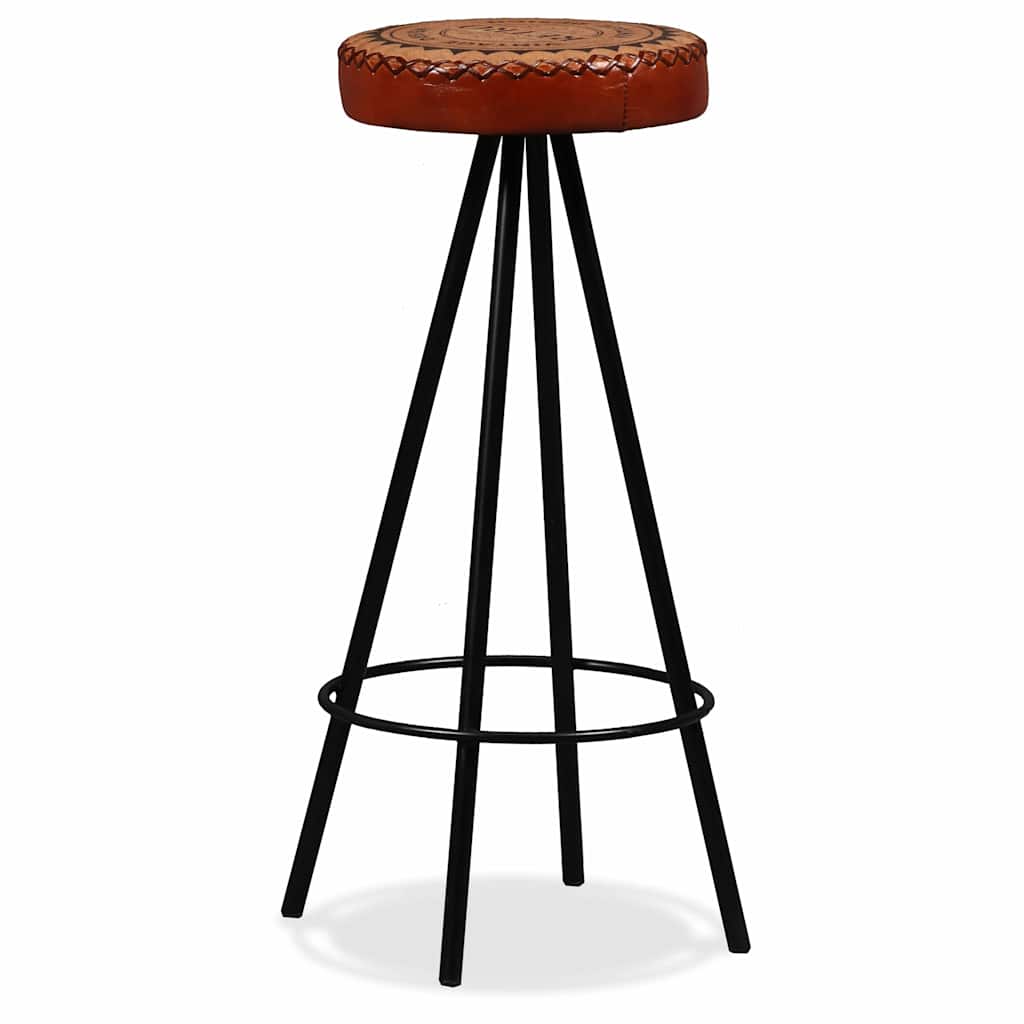 vidaXL 9-piece Bar Set Solid Acacia Wood, Real Leather and Canvas