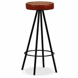 vidaXL 9-piece Bar Set Solid Acacia Wood, Real Leather and Canvas
