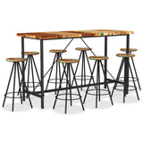 vidaXL 9-delige Barset massief acaciahout en massief gerecycled hout