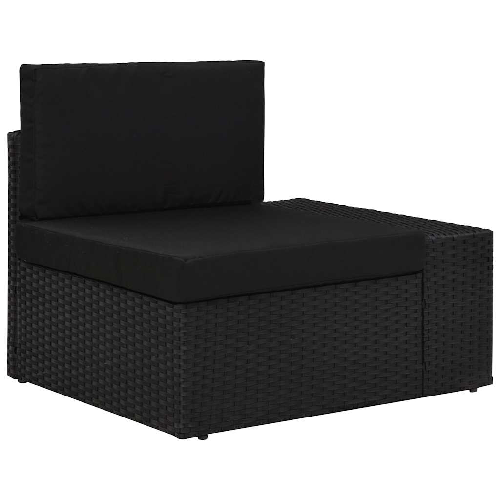 vidaXL 5-piece Lounge Set poly rattan black