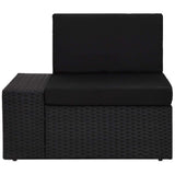 vidaXL 5-piece Lounge Set poly rattan black