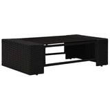 vidaXL 4-Piece Poly Rattan Lounge Set Black