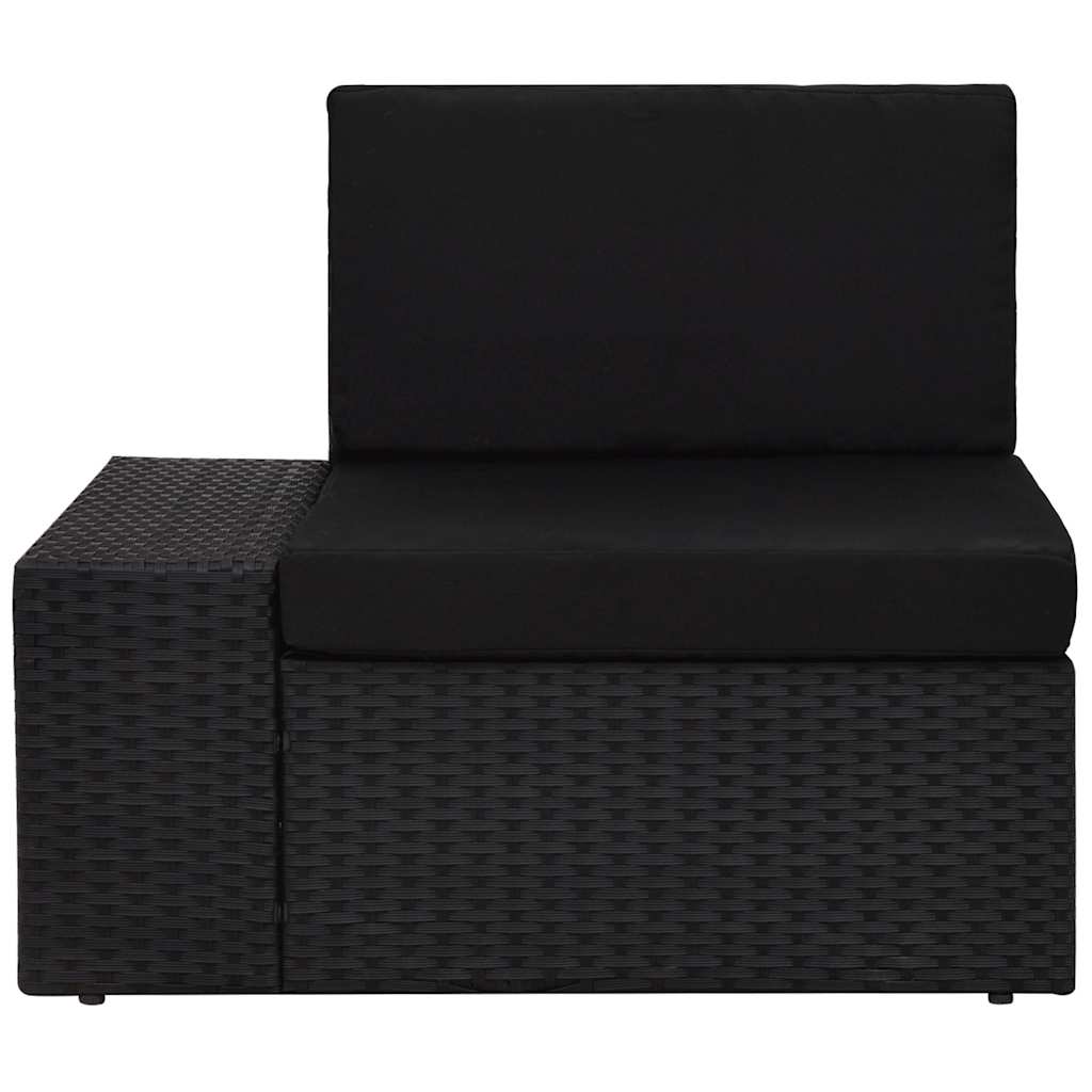 vidaXL 4-Piece Poly Rattan Lounge Set Black