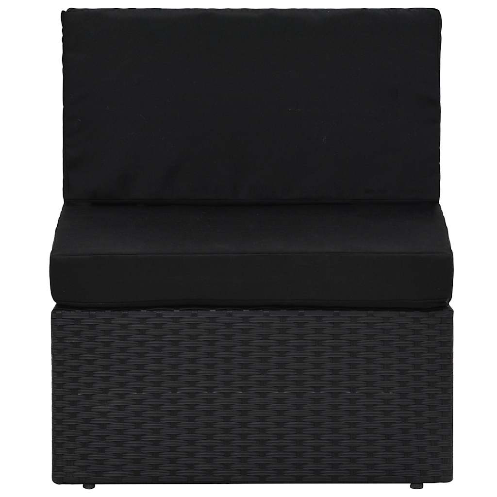 vidaXL 7-delige Loungeset poly rattan zwart