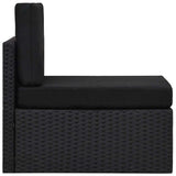 vidaXL 7-delige Loungeset poly rattan zwart