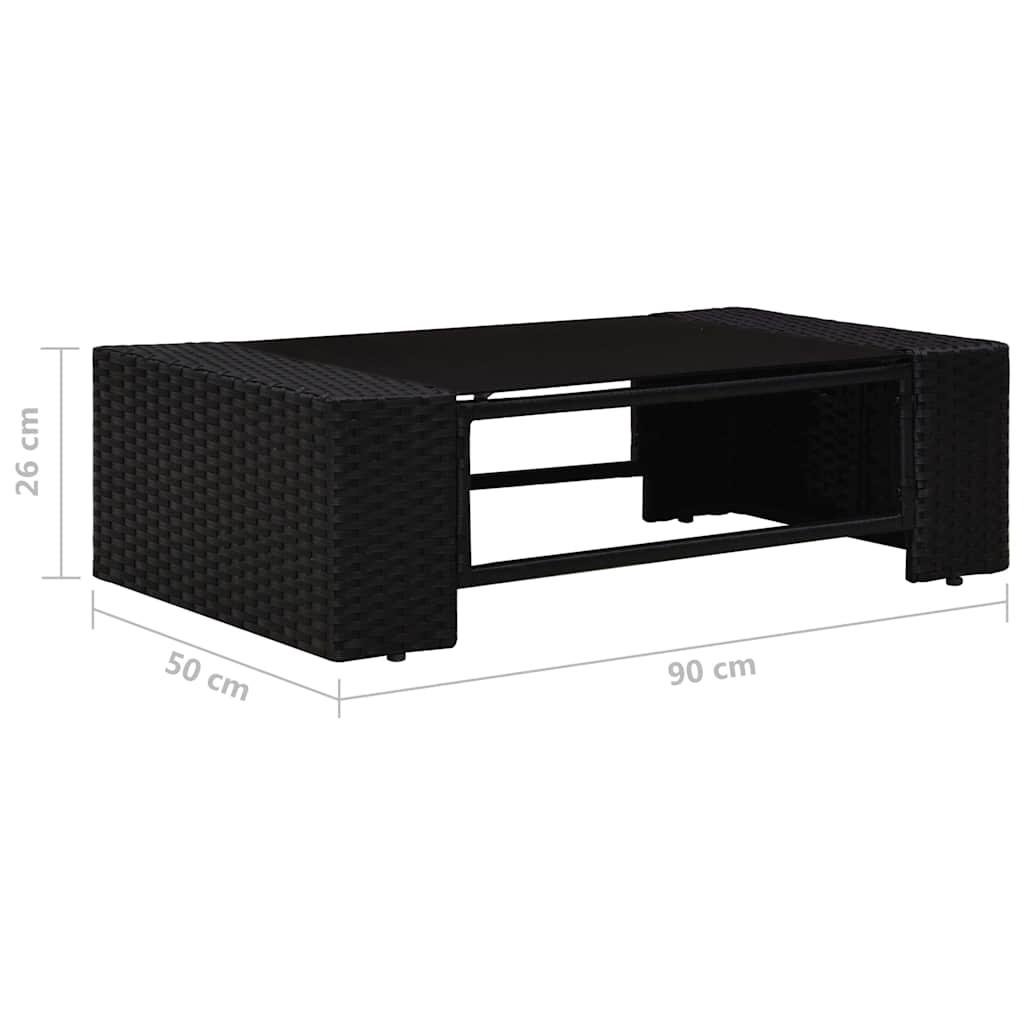 vidaXL 7-delige Loungeset poly rattan zwart
