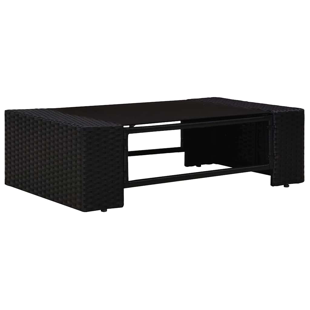 vidaXL 7-delige Loungeset poly rattan zwart