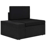 vidaXL 7-delige Loungeset poly rattan zwart