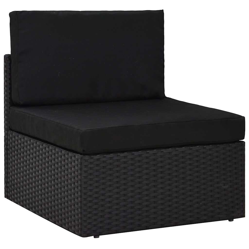 vidaXL 7-delige Loungeset poly rattan zwart