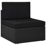 vidaXL 7-delige Loungeset poly rattan zwart