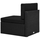 vidaXL 4-Piece Poly Rattan Lounge Set Black