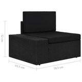 vidaXL 4-Piece Poly Rattan Lounge Set Black