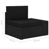 vidaXL 4-Piece Poly Rattan Lounge Set Black