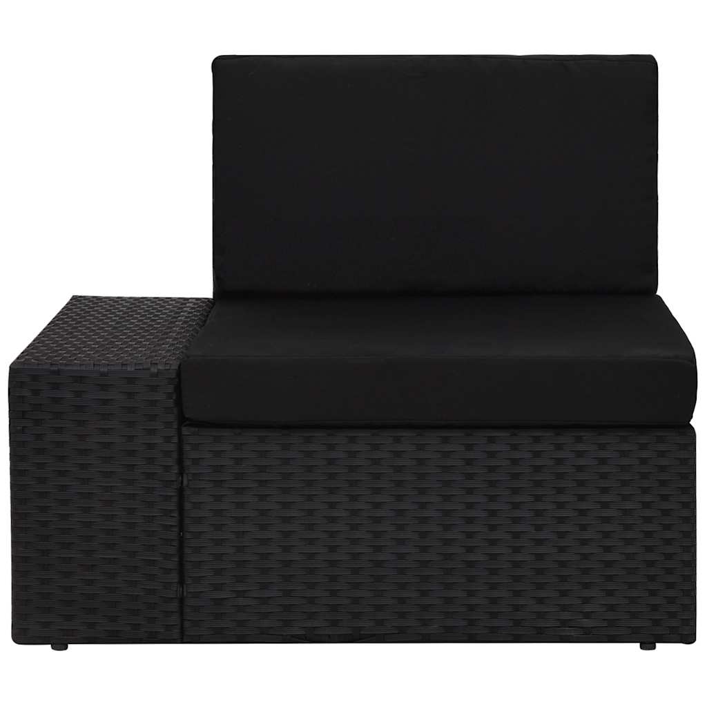 vidaXL 4-Piece Poly Rattan Lounge Set Black