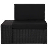 vidaXL 4-Piece Poly Rattan Lounge Set Black