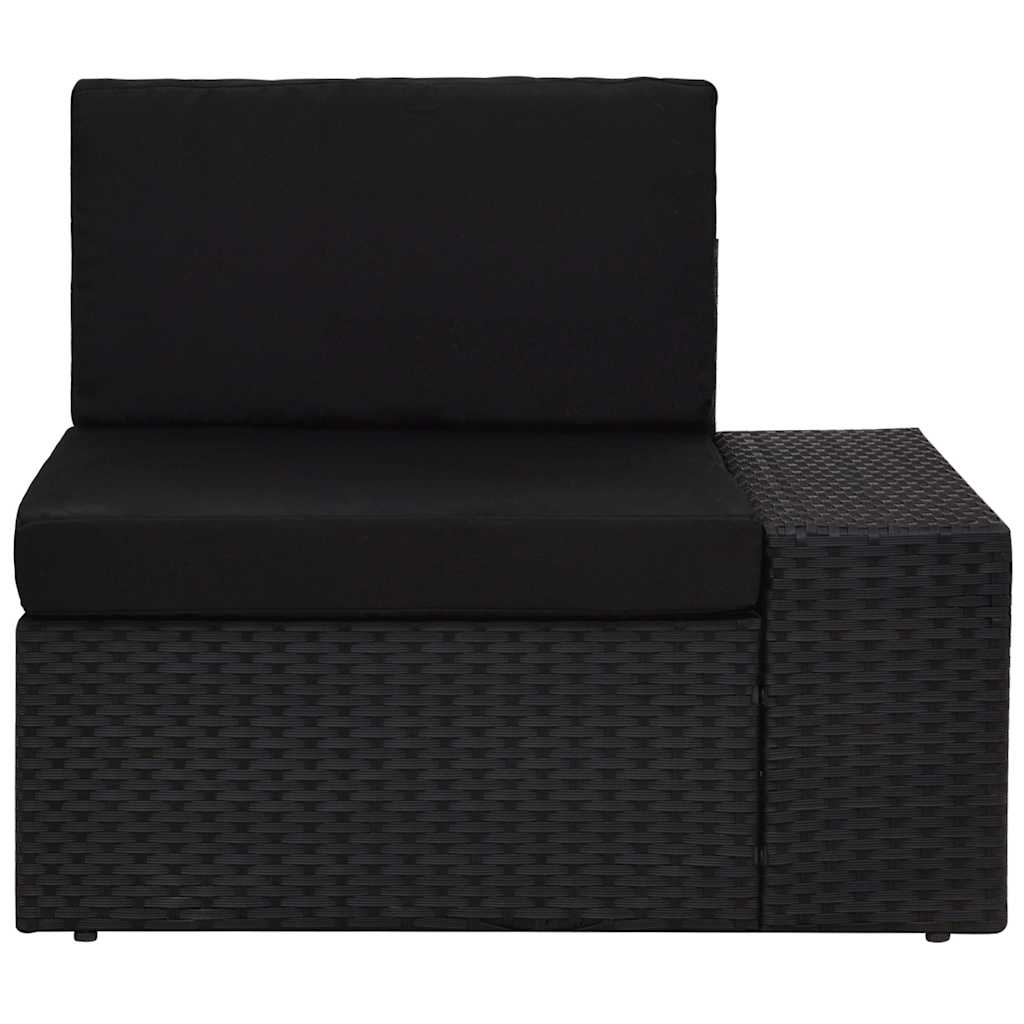 vidaXL 4-Piece Poly Rattan Lounge Set Black