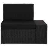 vidaXL 4-Piece Poly Rattan Lounge Set Black