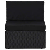 vidaXL 4-Piece Poly Rattan Lounge Set Black