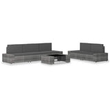 vidaXL 6-delige Loungeset poly rattan zwart