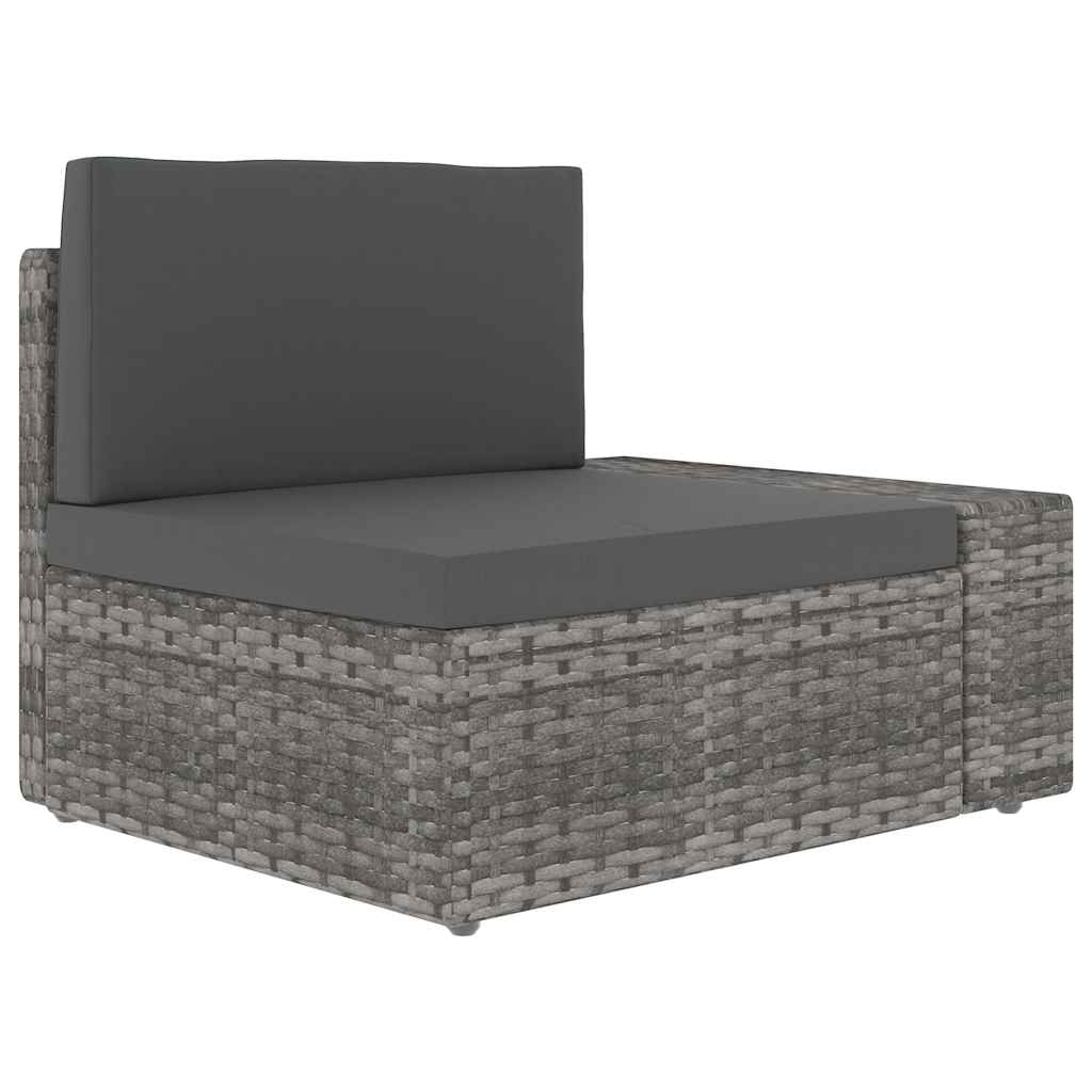 vidaXL 6-delige Loungeset poly rattan zwart
