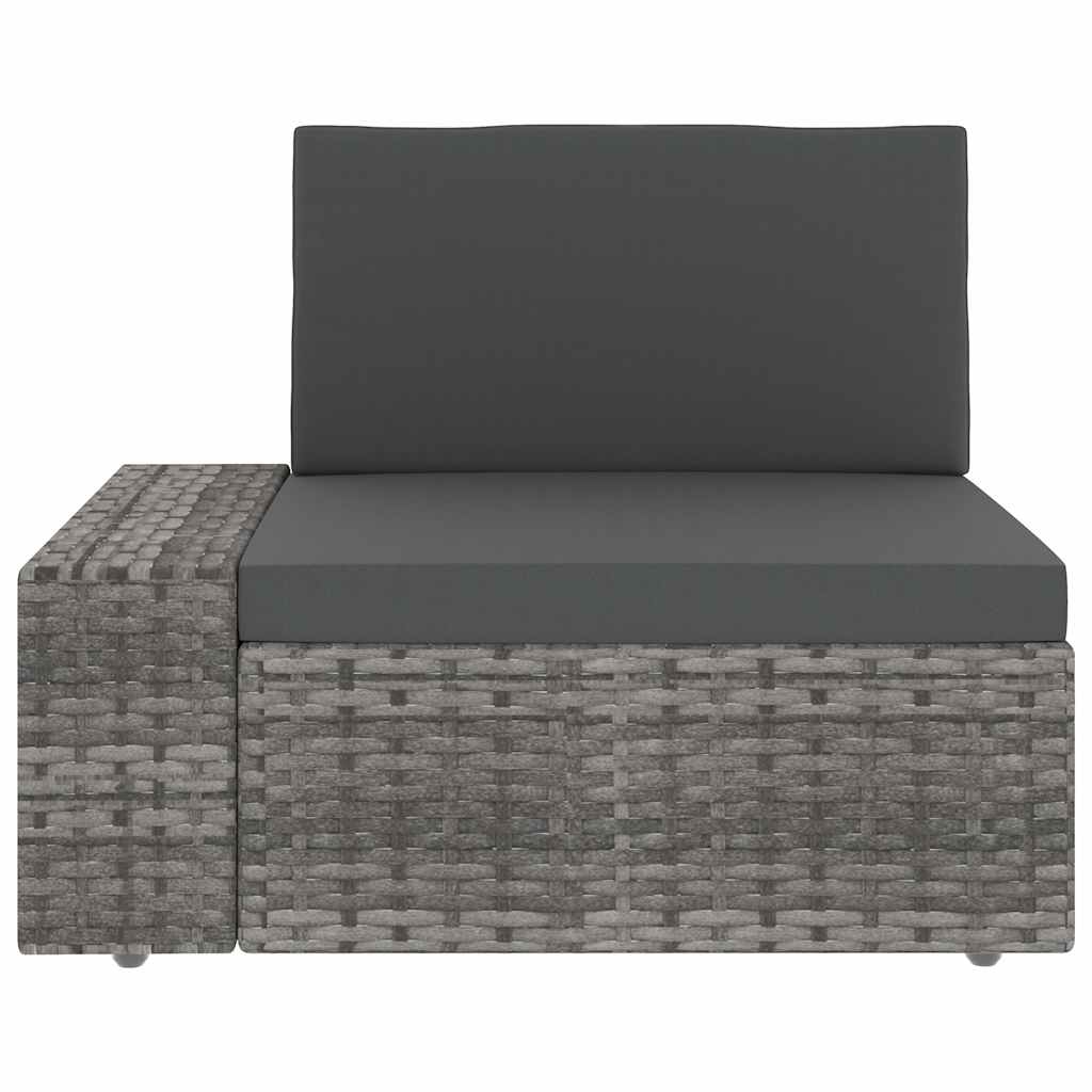 vidaXL 6-delige Loungeset poly rattan zwart