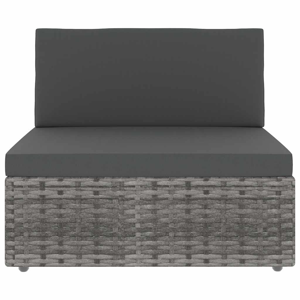 vidaXL 6-delige Loungeset poly rattan zwart
