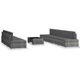 vidaXL 8-Piece Lounge Set Poly Rattan Black