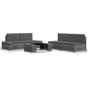 vidaXL 5-delige Loungeset poly rattan zwart
