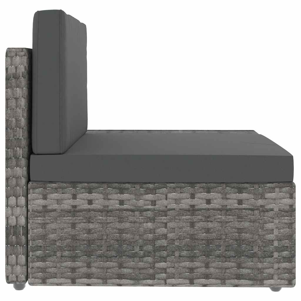 vidaXL 5-delige Loungeset poly rattan zwart