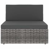 vidaXL 5-delige Loungeset poly rattan zwart