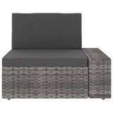 vidaXL 5-delige Loungeset poly rattan zwart