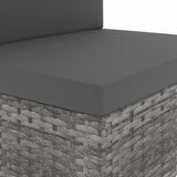 vidaXL 7-delige Loungeset poly rattan bruin