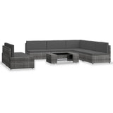 vidaXL 7-delige Loungeset poly rattan bruin