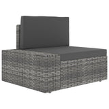 vidaXL 7-delige Loungeset poly rattan bruin