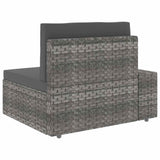 vidaXL 7-delige Loungeset poly rattan bruin