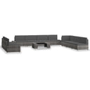vidaXL 10-delige Loungeset poly rattan bruin