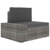 vidaXL 10-delige Loungeset poly rattan bruin
