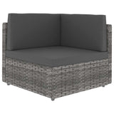 vidaXL 10-delige Loungeset poly rattan bruin