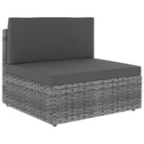 vidaXL 10-delige Loungeset poly rattan bruin