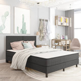 vidaXL Boxspring en bois gris 140x200 cm