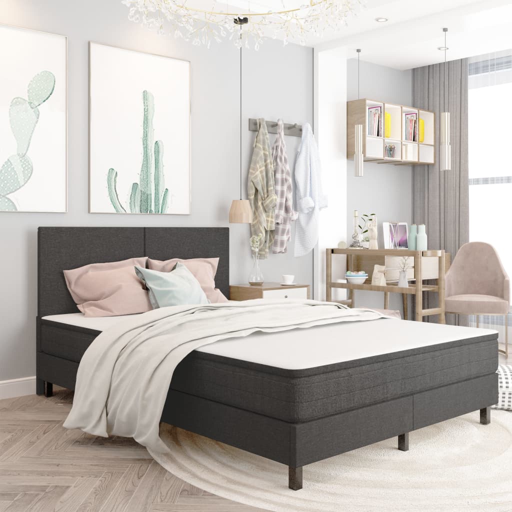 vidaXL Boxspring en bois gris 140x200 cm